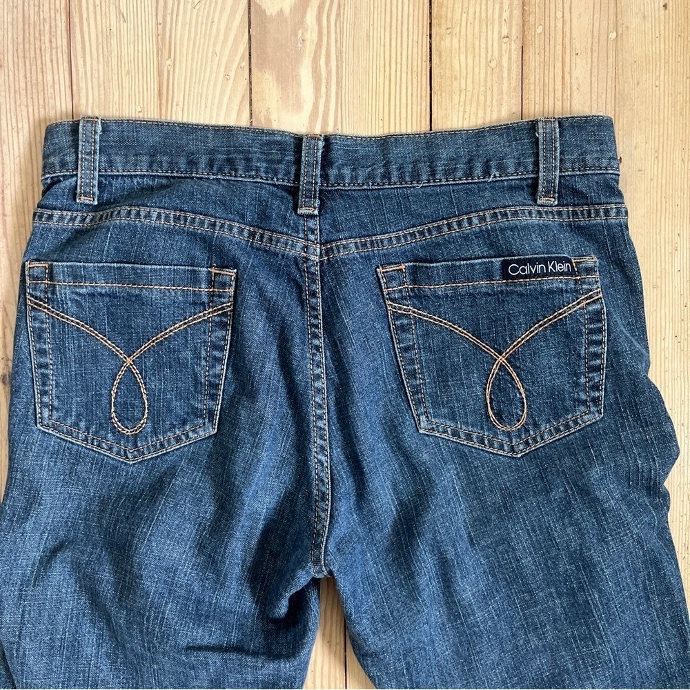 Vintage Calvin Klein Jeans dark blue wash straight leg jeans stretchy material - Picture 11 of 12